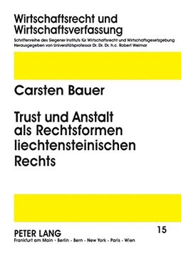portada Trust und Anstalt als Rechtsformen Liechtensteinischen Rechts