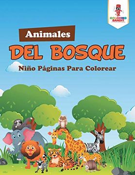 portada Animales del Bosque: Niño Páginas Para Colorear
