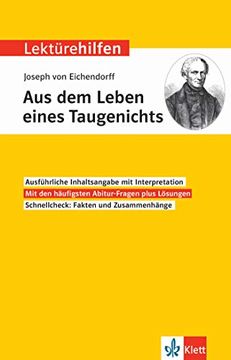 portada Klett Lektürehilfen Joseph von Eichendorff, aus dem Leben Eines Taugenichts: Interpretationshilfe für Oberstufe und Abitur (en Alemán)