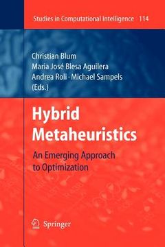 portada hybrid metaheuristics: an emerging approach to optimization (en Inglés)