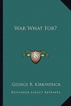 portada war what for? (in English)