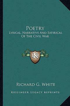 portada poetry: lyrical, narrative and satirical of the civil war (en Inglés)