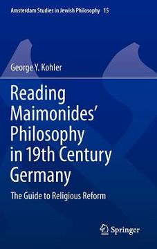 portada reading maimonides` philosophy in 19th century germany