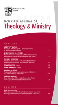 portada McMaster Journal of Theology and Ministry: Volume 22, 2020-2021 (en Inglés)