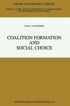 portada coalition formation and social choice (en Inglés)
