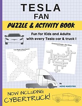 portada Tesla fan Puzzle and Activity Book: Fun for Kids and Adults With Every Tesla car and Truck (in English)