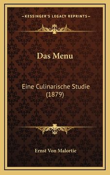 portada Das Menu: Eine Culinarische Studie (1879) (en Alemán)