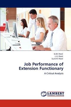 portada job performance of extension functionary (en Inglés)