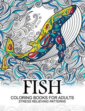 portada Fish Coloring Books for adults: dolphins, Whale, Shark in the sea Design
