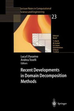 portada recent developments in domain decomposition methods (en Inglés)