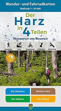portada Der Harz in 4 Teilen. Wander- und Fahrradkartenset 1: 30 000 (en Alemán)