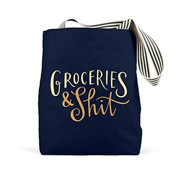portada Em & Friends Groceries & Shit Tote bag (Navy) (in English)
