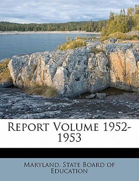 portada report volume 1952-1953 (en Inglés)