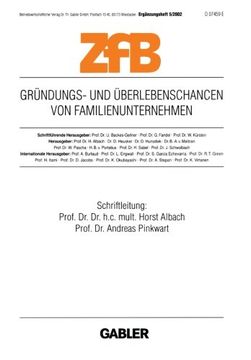 portada Gründungs- und Überlebenschancen von Familienunternehmen (ZfB Special Issue) (German Edition)