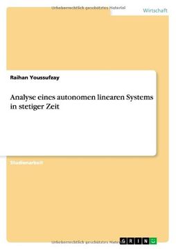 portada Analyse eines autonomen linearen Systems in stetiger Zeit (German Edition)