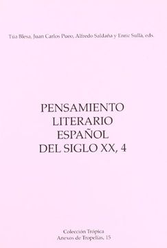 portada Pensamiento literario español del siglo XX, 4 (in Spanish)