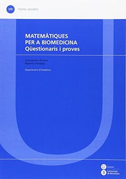 portada Matemàtiques per a biomedicina: Qüestionaris i proves (TEXTOS DOCENTES)