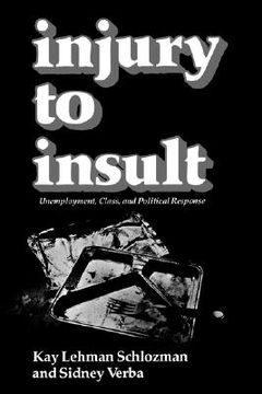 portada injury to insult: unemployment, class, and political response (en Inglés)