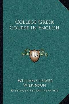 portada college greek course in english (in English)