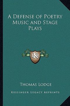 portada a defense of poetry music and stage plays (en Inglés)