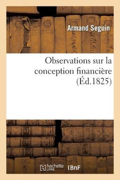 portada Observations Sur La Conception Financière (en Francés)