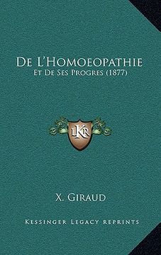 portada De L'Homoeopathie: Et De Ses Progres (1877) (en Francés)
