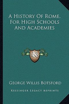 portada a history of rome, for high schools and academies (in English)