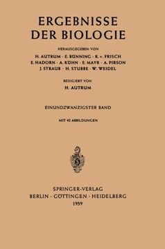 portada Ergebnisse der Biologie (Ergebnisse der Biologie   Advances in Biology) (German and English Edition)