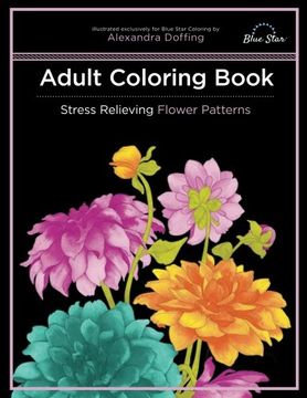portada Adult Coloring Book: Stress Relieving Flower Patterns