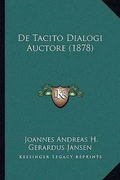 portada De Tacito Dialogi Auctore (1878) (in Latin)