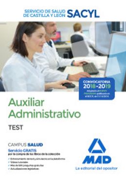 portada Auxiliar Administrativo del Servicio de Salud de Castilla y León (Sacyl). Test