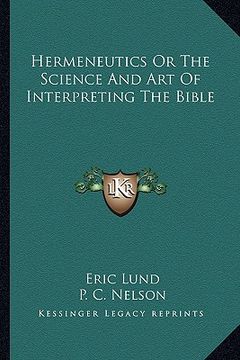 portada hermeneutics or the science and art of interpreting the bible (en Inglés)