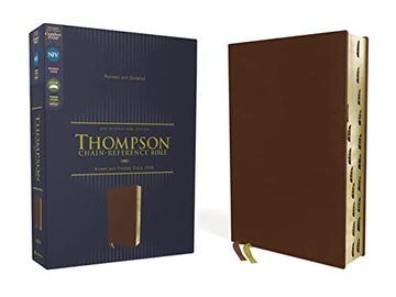 portada Niv, Thompson Chain-Reference Bible, Genuine Leather, Buffalo, Brown, red Letter, Thumb Indexed, art Gilded Edges, Comfort Print (in English)