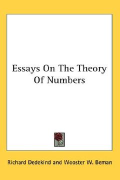 portada essays on the theory of numbers (en Inglés)