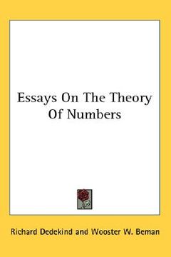 portada essays on the theory of numbers