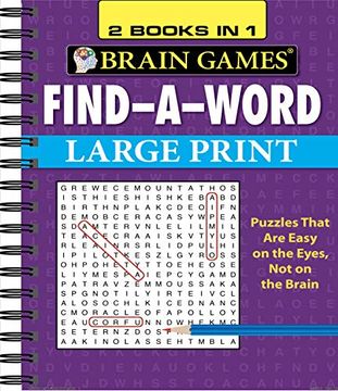 portada Brain Games Find a Word 2 in 1 Large Print (en Inglés)