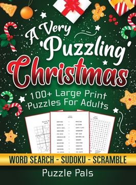 portada A Very Puzzling Christmas: 100+ Large Print Puzzles For Adults (en Inglés)