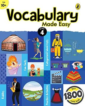 portada Vocabulary Made Easy Level 4: Fun, Interactive English Vocab Builder, Activity & Practice Book With Pictures for Kids 10+, Collection of 1800+ Everyday Words| fun Facts, Riddles for Children, Grade 4 (en Inglés)
