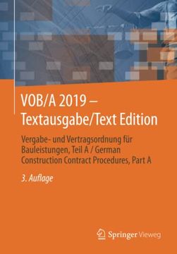 portada Vob/A 2019 - Textausgabe/Text Edition. 3. Auflage. Vergabe- und Vertragsordnung für Bauleistungen, Teil a / German Construction Contract Procedures, Part a. (en Alemán)
