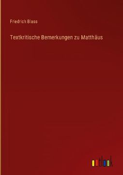 portada Textkritische Bemerkungen zu Matthäus (en Alemán)