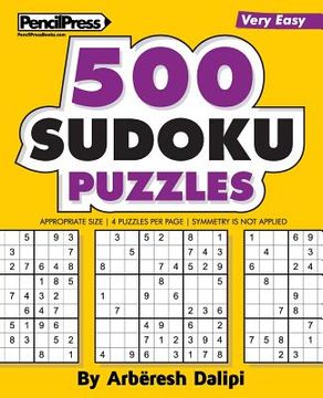 portada 500 Sudoku Puzzles: Big Book of 500 Very Easy Sudoku Puzzles (en Inglés)