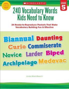 portada 240 vocabulary words kids need to know, grade 5 (en Inglés)