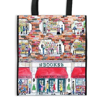 portada Michael Storrings a day at the Bookstore Reusable Shopping bag (en Inglés)