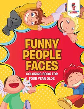 portada Funny People Faces: Coloring Book for Four Year Olds 