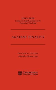 portada Against Finality: Inaugural Lecture, Delivered 4th February 1993 (in English)