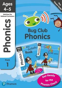 portada Phonics - Learn at Home Pack 1 (Bug Club), Phonics Sets 1-3 for Ages 4-5 (Six Stories + Parent Guide + Activity Book) (en Inglés)