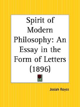 portada spirit of modern philosophy: an essay in the form of letters (en Inglés)