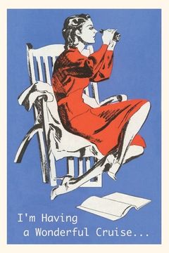 portada Vintage Journal Woman on Chair With Binoculars Postcard (en Inglés)