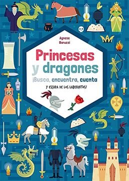 portada Princesas y Dragones:  Busca, Encuentra, Cuenta y Escapa de los Laberintos!