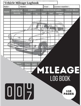 portada Mileage Log Book: Simple Car Tracker for Taxes & Vehicle Expense Mileage Tracking, Record and Travel Logbook